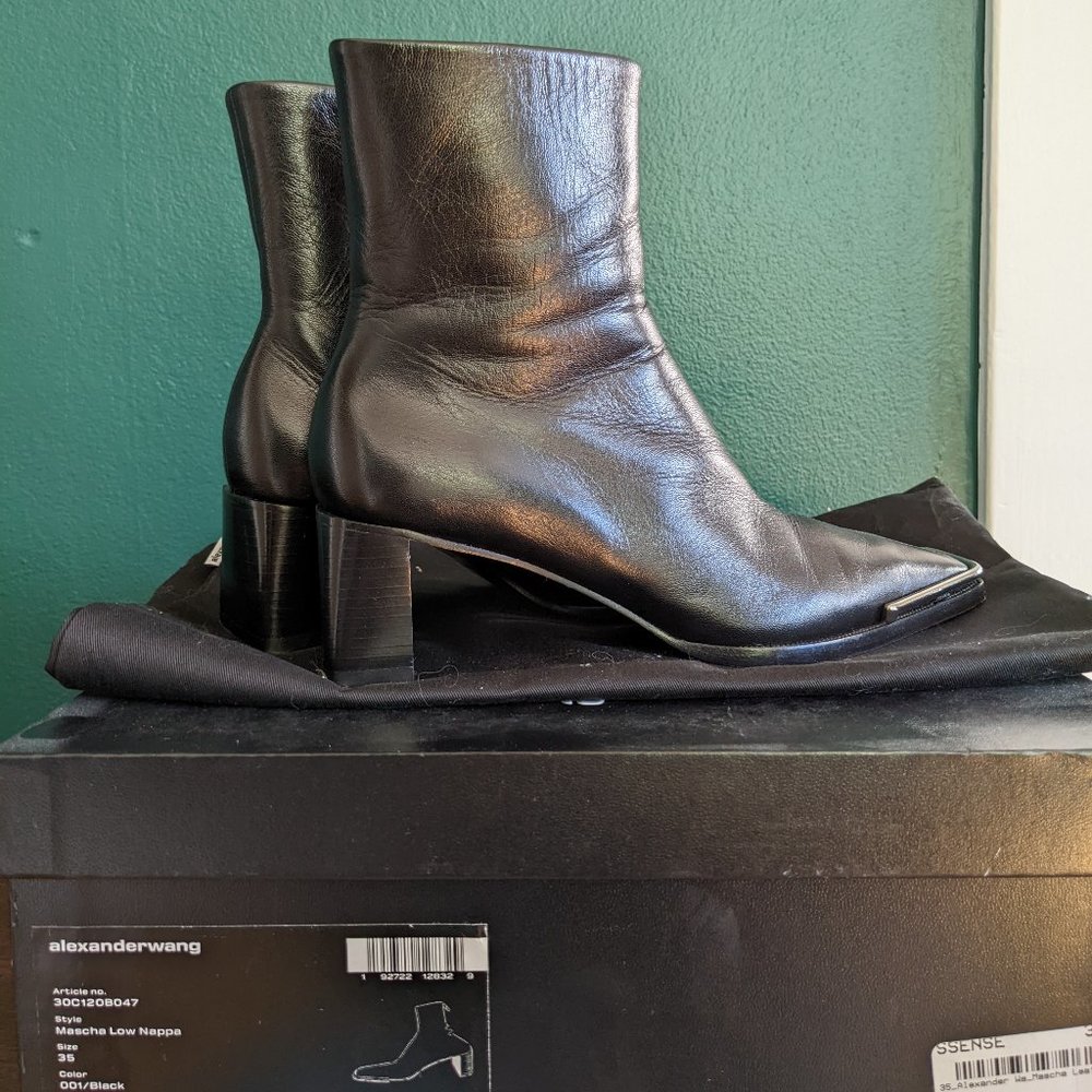 Alexander Wang Mascha Low Nappa boots in black 35